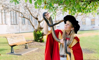 Terri Irwin with snake.